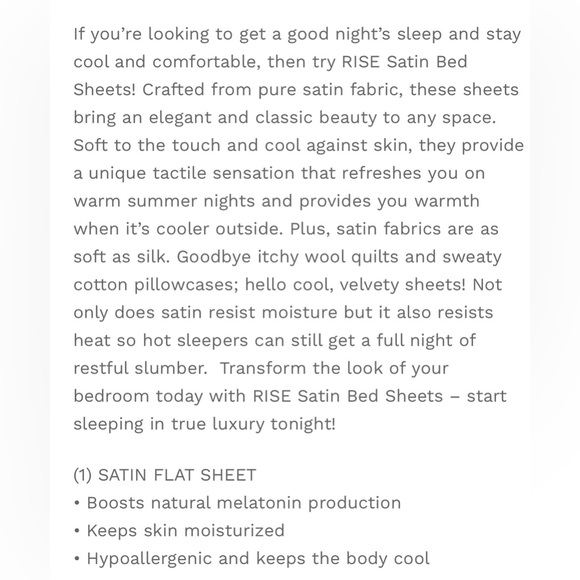 RISE Satin Flat Sheet in Queen in Charcoal Gray NIB - Picture 12 of 12